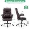 JHK PU Leather Swivel Computer Chair with High Back Flip-up