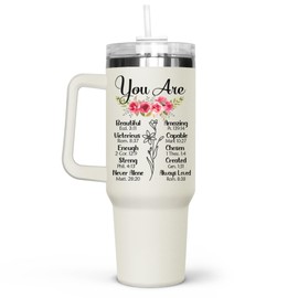 GOOLERY Christian Birthday Gift for Women - Religious Inspirational Friendship 40Oz Tumbler With Handle