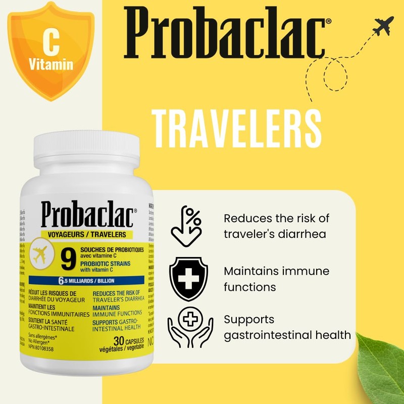 Probaclac Travelers Probiotics Reduce The Risk of Traveler's Diarrhea, Maintain