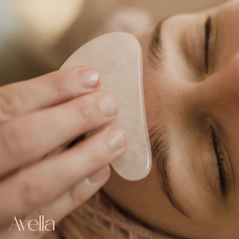 Guasha Cuarzo Rosa Masaje Facial Lifting Piedra Avella