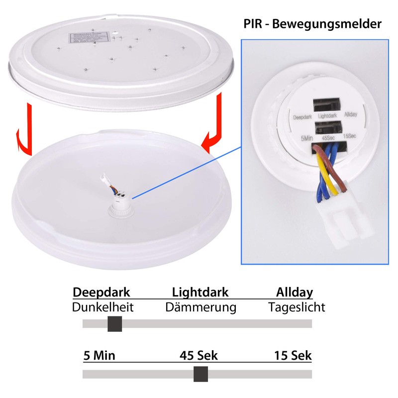 PiRA LED Ceiling Light with Motion Sensor 18 Watt Neutral