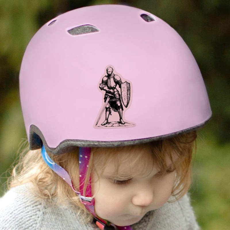 Medium 100mm 'Knight Standing ' Transparent/Clear Sticker Decal for Windows/Cars/Walls