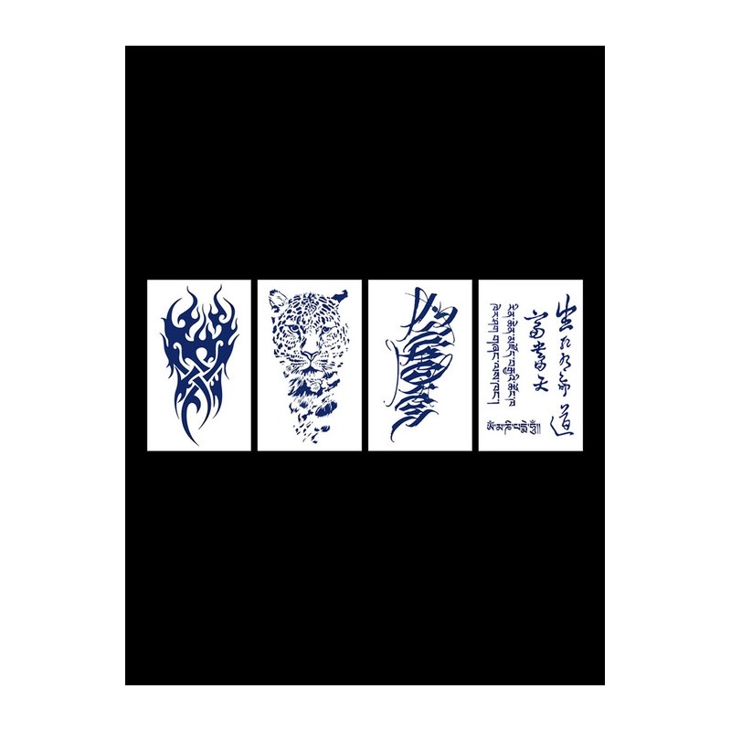 Henna sticker lettering Chicano tribal leopard / 헤나 스티커 레터링