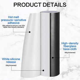 Hicarer 2 Pack Thermal Heat Shield Barrier Adhesive, 12 x 118 Inches Aluminized Fiberglass Heat Shield Resistant Material Tape for Auto Use, House, Barbecue, Christmas