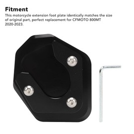 Motorcycle Kickstand Extender Foot Side Stand Extension Pad Support Plate Replacement for 800MT 2020-2023 CNC Aluminium Heavy Duty (Black)