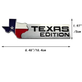 OnlyYou.X Texas Edition Emblem Texas Edition Badge Conjoined Decal Sticker for Universal Pickup 1 Piece Metal Black Chrome