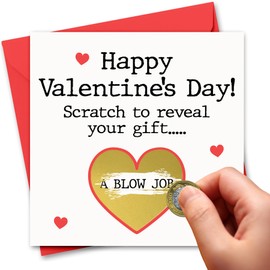 Naughty Valentine's Day Card Dirty Valentines Card Naughty Scratch Card Valentines Card For Him Valentines Card Husband Boyfriend Fiance Fiancee Rude Valentine's Card Valentines Day Card (Blow)