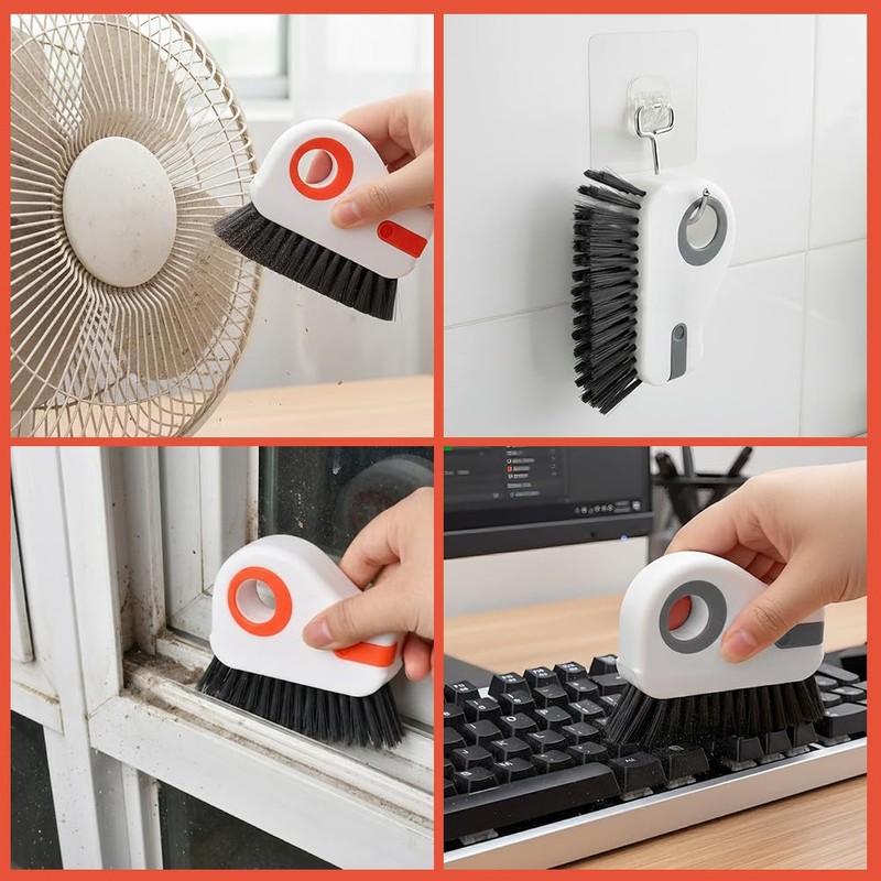 2‑in‑1 Groove Cleaning Brush, Window Track Cleaner with Bristle &