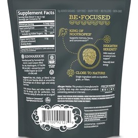 Sunwarrior Lions Mane Supplement Organic Mushroom Powder | Lion's Mane Powder Focus Supplement Mushroom Tea | 150g Pouch 60 Servings | Be Well