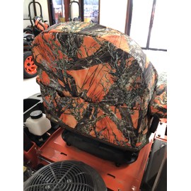 Durafit Seat Covers, Custom Fit Kubota Seat Cover for 2021 and Newer for KUBOTA Zero Turn Mowers Z422 Series in Orange Camo Waterproof Endura Fabric