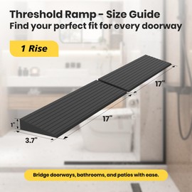 Nuvium 1 Inch Rubber Threshold Ramps for Doorways, 2 PCS