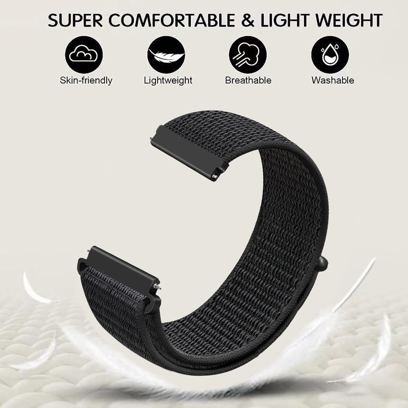 FTYQUEE 2 Pack Nylon Watch Bands Compatible with 16mm 18mm