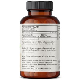 Futurebiotics Bacopa 1200 MG Supports Healthy Brain Function Non-GMO, 180 Vegetarian Capsules