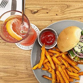 Poggapp Set of 6 Coasters for Drinks Absorbing Round Ceramic Stone Coaster with Cork Base Tabletop Protection Mat Reusable