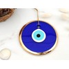 Erbulus 5.3" Glass Blue Evil Eye Wall Hanging Gold Ornament