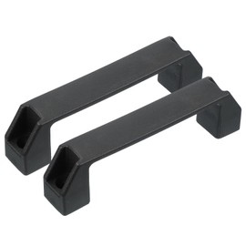 PATIKIL Plastic Pull Handles 150mm Hole Centers, 2 Pcs Square Drawer Pulls Kitchen Hardware for Luggage Mechanical Equipment Door Cupboard Handle, Black