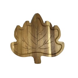 Godinger Leaf Acacia Wooden Serving Board 15" NEW