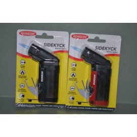 Ronson Lot Of 2 Ronson Sidekyck Butane Lighter, 1 Black, 1 Red