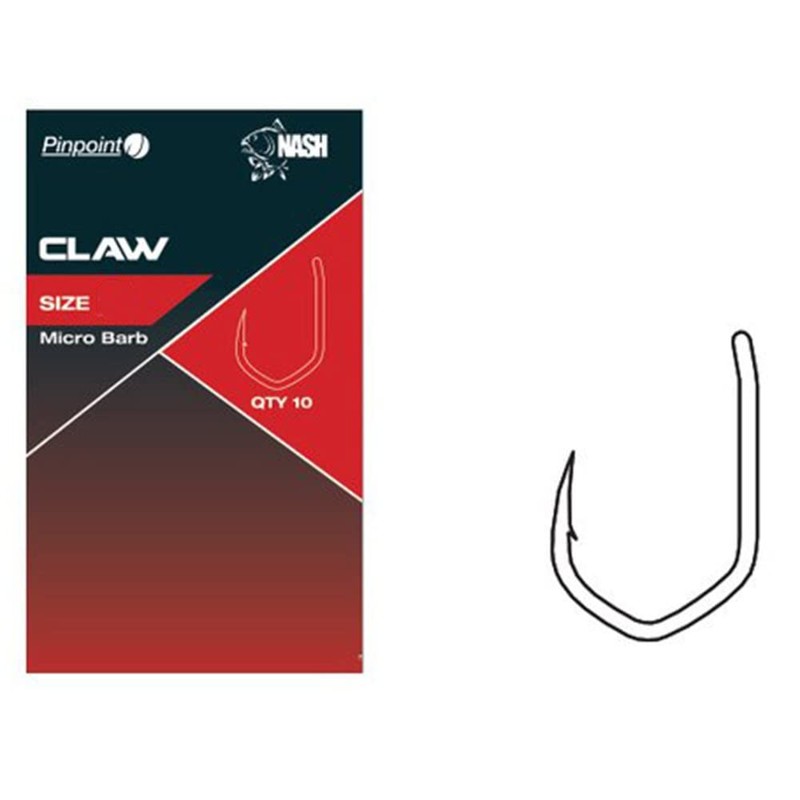 Nash Pinpoint Claw Micro Barbed Hooks Qty 10 (Size 7)