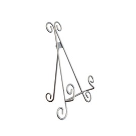 Heavy Duty Metal Artisan Curved Book Stand, Picture Frame Stand, Plaque Stand, Cook Book Stand, Silver