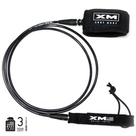 XM SURF MORE Surfboard Leash - Premium Surf Leash for Short Boards & Long Boards - Adjustable, Ultra-Strong Strap for Ankle Support - COMP Strength Cord (.220in) - USA Made