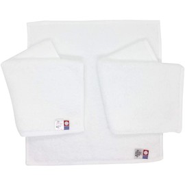 Imabari Towel Handkerchief, Set of 3, Compact, Small, Business, Hand Towel, Approx. 9.8 x 9.8 inches (25 x 25 cm), Water Absorption, No Ironing, Made in Japan, 100% Cotton, White