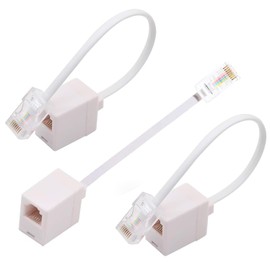 Zguziji 3 PackTelephone RJ11 6P4C Female to Ethernet RJ45 8P8C,RJ45 to RJ11 Converter Adapter Connector M/F Cable