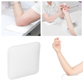 Manicure Elbow Pad, Nail Tech Elbow Pad, PU Leather, Soft Elastic Elbow Mat, Nail Craft Cushion for Salon (White)