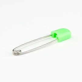 OsoCozy Cloth Diaper Nappy Pins 100 Packs - 100 Stainless Steel Safety Pins with Locking Plastic Heads. Durable, Safe and Cute 2.2 Inches Long (Light Green)