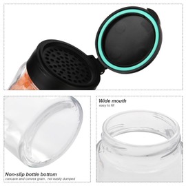 LBINNO - Juego de 2 saleros y pimenteros de vidrio, a prueba de humedad, para encimera de cocina, juego de salero transparente, pequeño tarro de albañil y pimienta con tapa