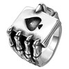 Oidea Men's Stainless Steel Ring, Gothic Ghost Hand Skull Poker