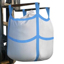 10Pack Aolikebao FIBC Bulk Bag,1.5 Ton Bag, 35.4"L x 35.4"W x 43.3"H,3300lbs SWL Safty Factor 3:1,Woven Polypropylene Bags,Duffle Top Flat X-Bottom Support