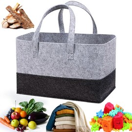 GMYIAK Foldable shopping basket, large shopping bag, felt carry bag, reusable shopping bag, shopping basket made of felt, suitable for shopping, travel, storage
