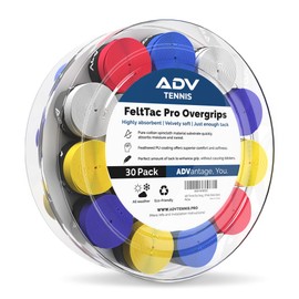 ADV Tennis Dry Overgrip – 30 unidades – Cinta de agarre ultra absorbente con exclusivo material de fieltro Tac para una mayor comodidad aterciopelada – Probado y diseñado por Pro (multicolor)