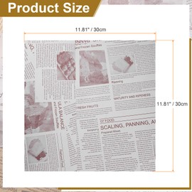 sourcing map 200pcs Wax Paper Sheets Square Sheets 12" x 12" Old Newspaper Style Food Wrapping Paper for Sandwich Baking Paper Liners Picnic Basket Bread Hamburger Wrap Kitchen, White