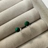 Sterling Silver & 4mm Malachite Stone Stud Earrings