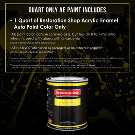 Restoration Shop - Bronze Firemist Acrylic Enamel Auto Paint - Quart Paint Color Only - Professional Single Stage High Gloss Automotive, Car, Truck, Equipment Coating, 2.8 VOC