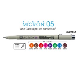 Sakura Pigma Micron pens 05 line Drawing 8 Color Set, Archival ink fineliner manga pen, Bible journaling Study kit