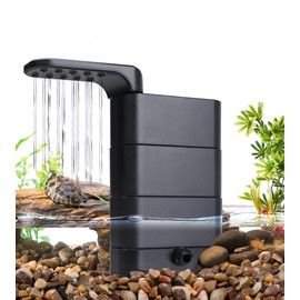 hygger 150GPH Turtle Filter with 2 Sponges Bio Ball, 3-in-1 Water Circulation Draining Bio Filtration Amphibian Tank Filter 5 to 35 Gallon for Reptile Frog