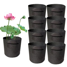 8Pack Lily Plant Pots for Pond, Thickened Nonwoven Plant Fabric Pots with Handles, Durable Breathe Reusable Fabric Plant Bags for Aquatic Plants, Potato, Carrot, Onion, Flower