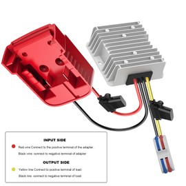 ZIWIMEGO DC Power Adapter, Dual Fuse 18V to 12V Step Down Voltage Converter, Buck Converter Regulator with Low Voltage Protection Fuse & Wire Terminal for Golf Cart Led Strip Light (for Milwaukee)