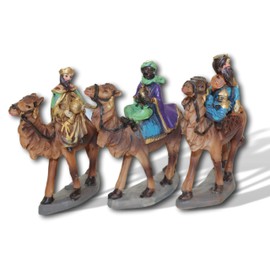 BEST&FREE Nativity Scene Belen Nativity Figures 10 cm 3 Saint Kings with Camels for Nativity Scenes Complete your Nativity Portal with the Three Figures of the Holy Kings.