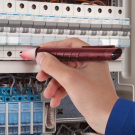 Testboy 105 Non-Contact Voltage Testers from 12 V AC with Optical, Acoustic and Vibrating Display (Volt Detector, Integrated LED Torch, CAT IV 1000 V), Red