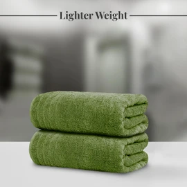 Tens Towels Pack of 4 Extra Large Bath Towels 30 x 60 Inches, 100% Cotton, Larger & Lighter Weight, Quicker to Dry, Super Soft and Absorbent, Perfect for Bathroom, Green