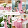 Bouiexye Chiffon Table Runner 30x120 Inches Sheer Romantic Wedding Runner