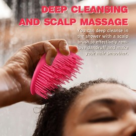 Daily Gard Scalp Massager and Shampoo Shower Brush, Detangling Hair Brush, Scalp Care Hair Brush Wet & Dry detangler for Men and Womenfor Straight/Curly/Thick/Long/Wavy/Damaged Hair, Rose Red