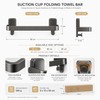 No-Drill Suction Cup Towel Bar for Bathrooms – Folding Aluminum