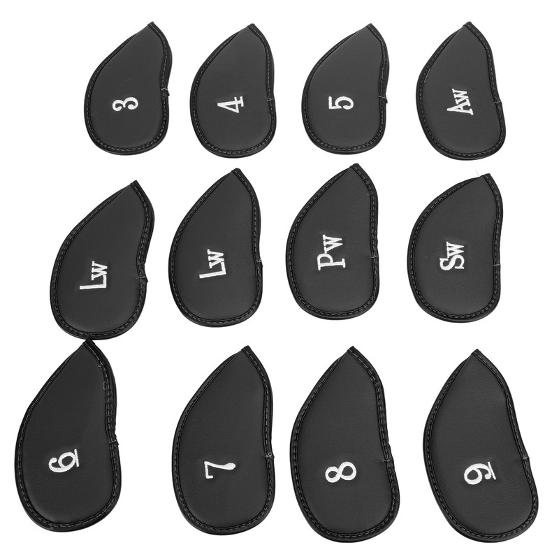 12Pcs Golf Iron Covers Set with Numbers Soft Protective Golf