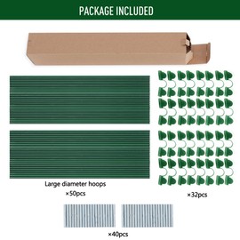 MAXPACE Greenhouse Hoops for DIY 2.8ft or Wider Grow Tunnel, Rust-Free Fiberglass Support Hoops Frame for Garden Fabric, DIY Plant Support Garden Stakes, Gardening Supplies, 50pcs