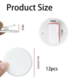12 Pack White Shower Curtain Clips – Self Adhesive Showers Curtains Weights for Home Inside Windproof and Water Splash Proof